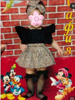 Robe bébé léopard 3 pièces – Image 3