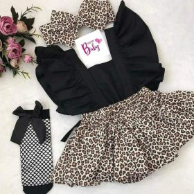 Robe bébé léopard 3 pièces