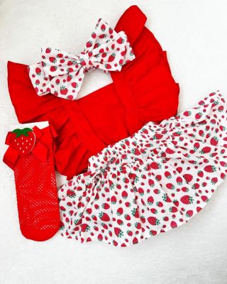 Robe bébé 3 pièces fraise 🍓