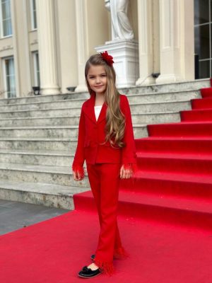 Enssemble fille classique rouge 4 piéces avec accessoire cheveux – Image 5