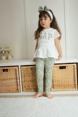 Enssemble fille GAP vert 3piéces