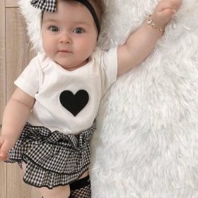 Enssemble bébé fille cœur noir 4 pièces
