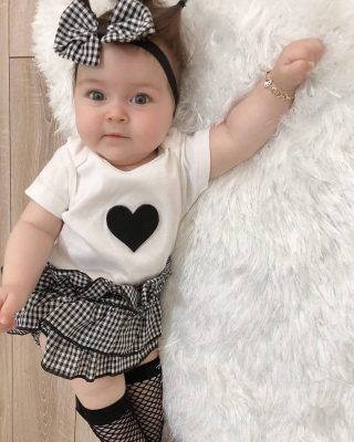 Enssemble bébé fille cœur noir 4 pièces