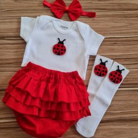 Enssemble bébé coccinelle rouge 4 piéces