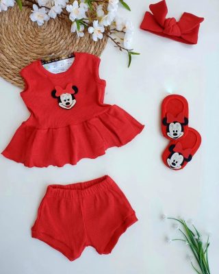 Enssemble bébé mini mousse rouge 4 piéces