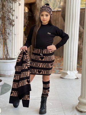 Enssemble fille MIU 5 piéces noir et marron – Image 4