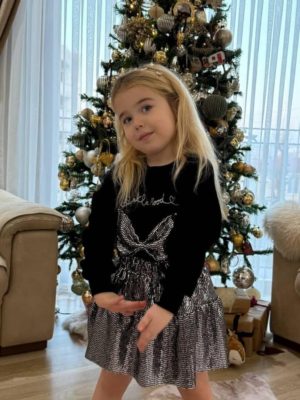 Enssemble ZARA jupe paillette pull noir