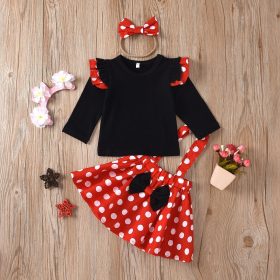 Robe mini mousse rouge 3 piéces pull noir – Image 3