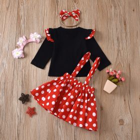 Robe mini mousse rouge 3 piéces pull noir – Image 2