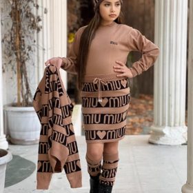 Enssemble fille MIU 5 piéces beige et noir