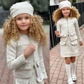 Enssemble fille beige 3piéces – Image 3