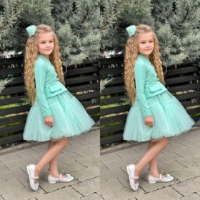 Enssemble fille bleu-vert 4 piéces – Image 3