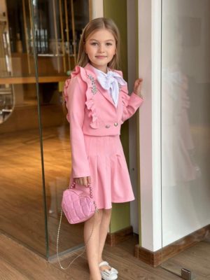 Enssemble fille rose paillettes 3piéces – Image 5