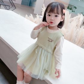 Robe verte avec pull haute qualité