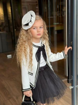 Enssemble fille noir et blanc 5 piéces – Image 4