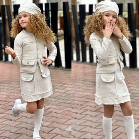 Enssemble fille beige 3piéces