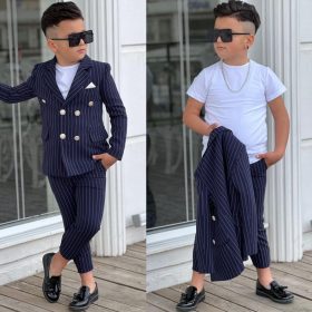 Enssemble garçon bleu nuit arrieur 3piéces – Image 3