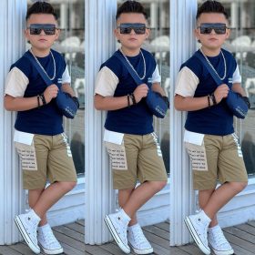 Enssemble garçon bleu 3piéces – Image 3