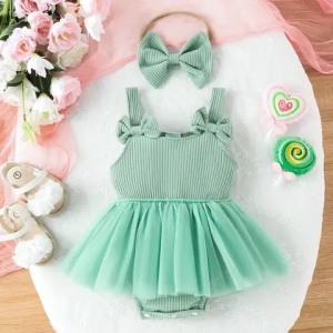 Robe bebe 2 pièce verte