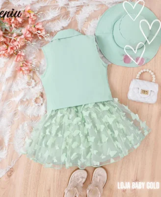 Enssemble 3 pièces avec chapeau vert – Image 2