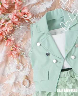 Enssemble 3 pièces avec chapeau vert – Image 3