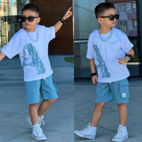 Ensemble garçon short blue