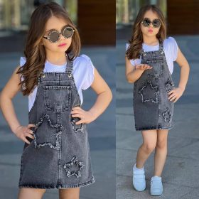 Salopette jean noir star ⭐