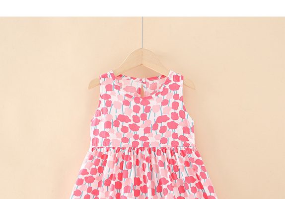 Robe fille à petites fleurs rose – Image 2
