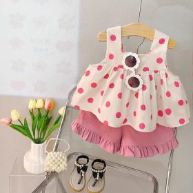 Ensemble 2 pièce à points rose