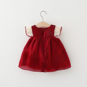 Robe rouge avec à nœud blanc – Image 5