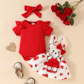 Robe avec barboteuse rouge 3 piéces
