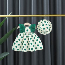 Robe fille évasée à poins vert – Image 3