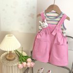 Salopette lapinou rose 2 pièce