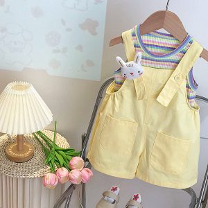 Salopette lapinou jaune 2 pièce