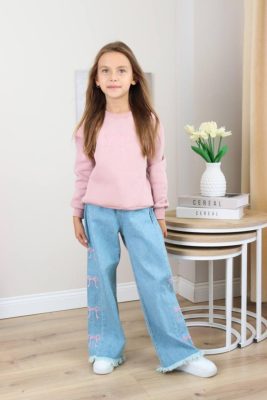 Enssemble fille pull rose – Image 4