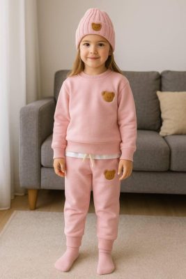 Nounours rose unisex 3 piéces