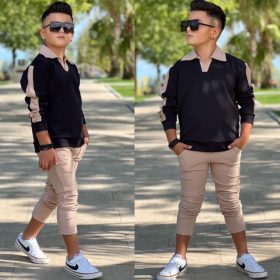 Enssemble arrieur beige t-shirt noir