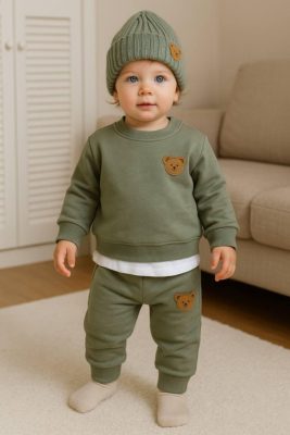 Nounours vert unisex 3 piéces