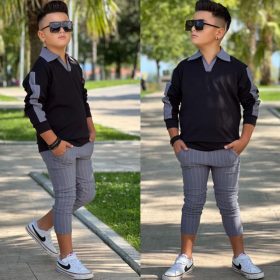 Enssemble arrieur gris t-shirt noir