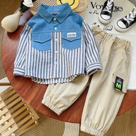 Ensemble garçon beige et bleu 💙 – Image 2