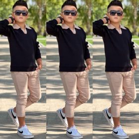 Enssemble arrieur beige t-shirt noir – Image 4