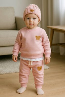 Nounours rose unisex 3 piéces – Image 3