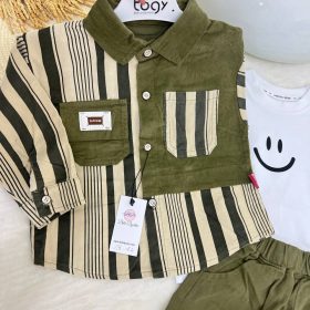 Enssemble Happy Boy kaki 3piéces