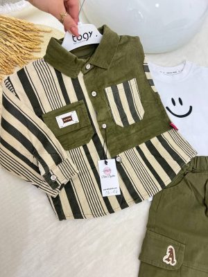Enssemble Happy Boy kaki 3piéces – Image 15