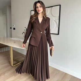Robe Femme Style Blazer Marron