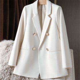 Blazer blanc cassé double boutonnage – Élégance moderne