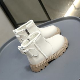 Boots Chic à Nœud blanc cassé