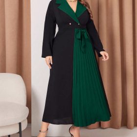 Robe Longue Bicolore Vert