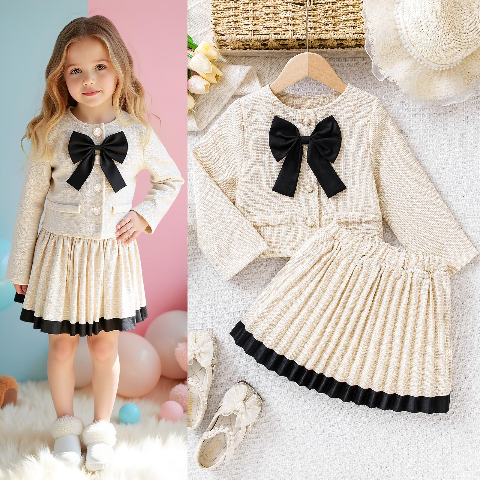 O1CN01tPMRDn1pkL0krNiMf_!!2211628865398-0-cib Tenue fille élégante à jupe plissée – Image 1