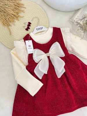 Robe velour Bordeaux doublure coton 2 piéce – Image 7